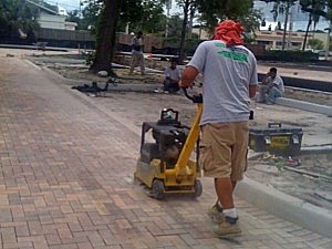 Compaction of the pavers